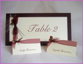 Beau table name and place cards