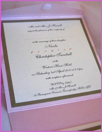 Pearl pocketfold wedding invite