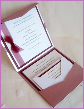 Pocket Beau pocketfold wedding invitation