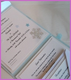 Snowflake handmade wedding invitation for winter