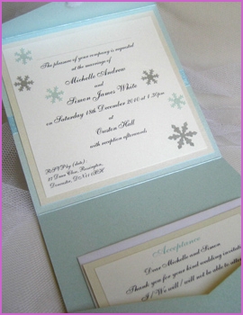 Snowflake pocketfold invitation range