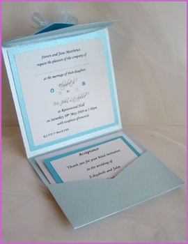 Sparkle handmade pocketfold invitation